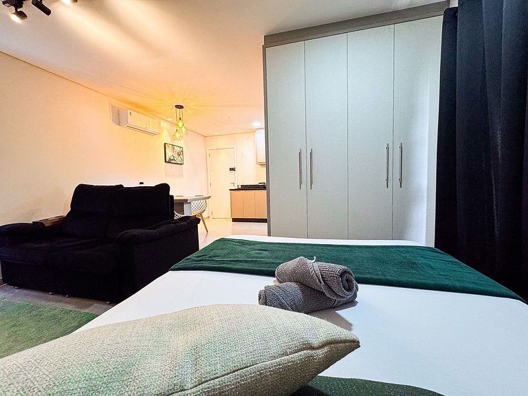 Studio prático, confortável e bem localizado