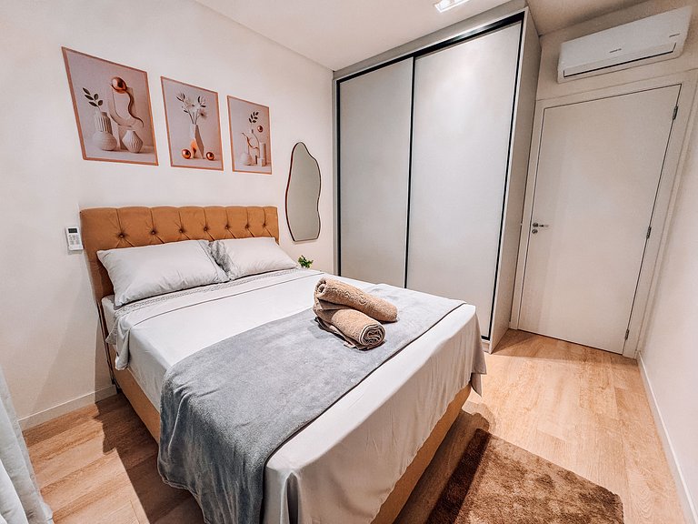 Flat moderno com churrasqueira próximo à Unifebe