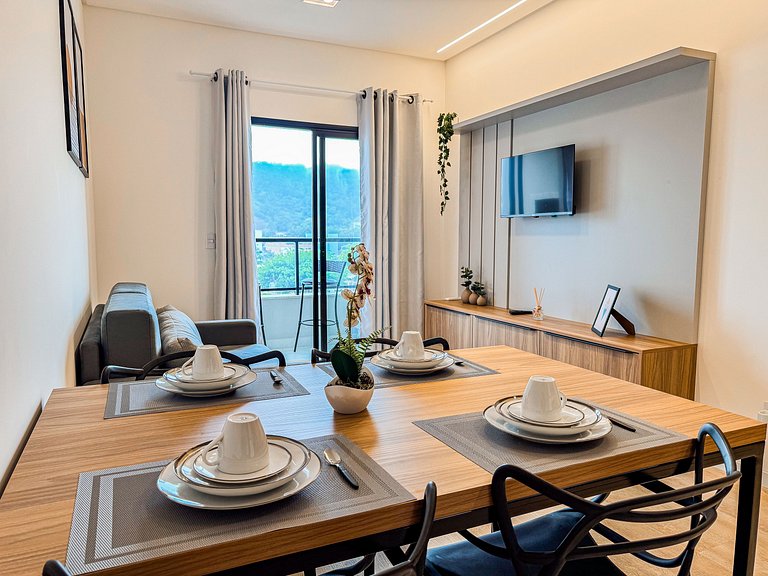 Flat moderno com churrasqueira próximo à Unifebe