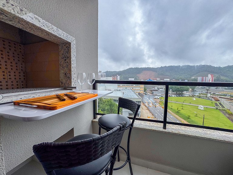 Flat moderno com churrasqueira próximo à Unifebe