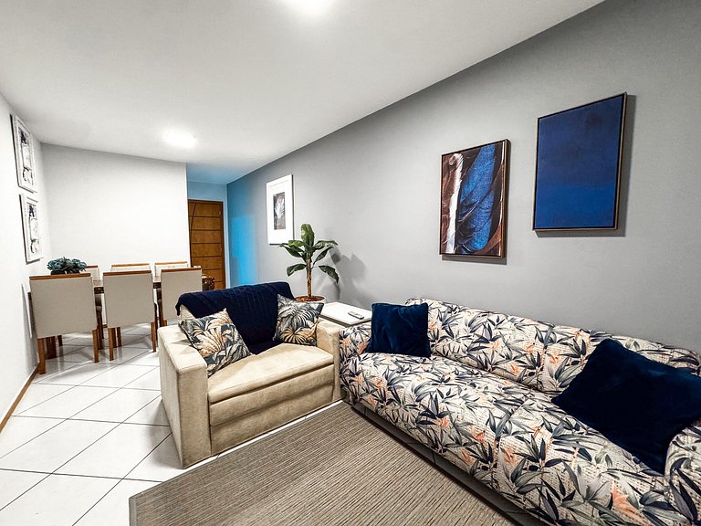 Centro Brusque | 2 Quartos com churrasq e ar cond