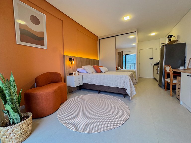 Flat para 2 | Garagem + lavanderia
