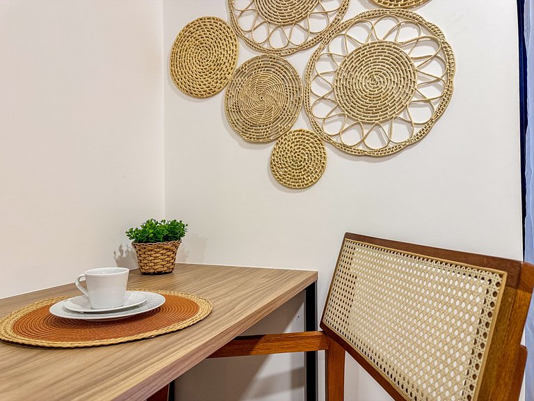 Flat para 2 | Garagem + lavanderia